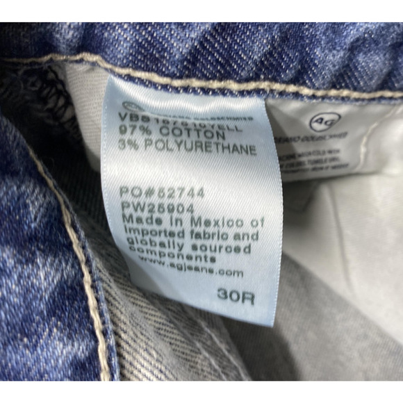 AG Jeans Womens 30R Blue Sloughy Slim Ex Boyfriend Slim Contour 360 Whiskering - Picture 10 of 13